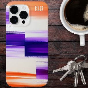 Moderne violette und orangefarbene Pinselstriche M Case-Mate iPhone 14 Pro Max Hülle
