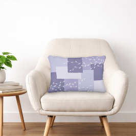Moderne violette weiße botanische Akzentkissen Dekokissen