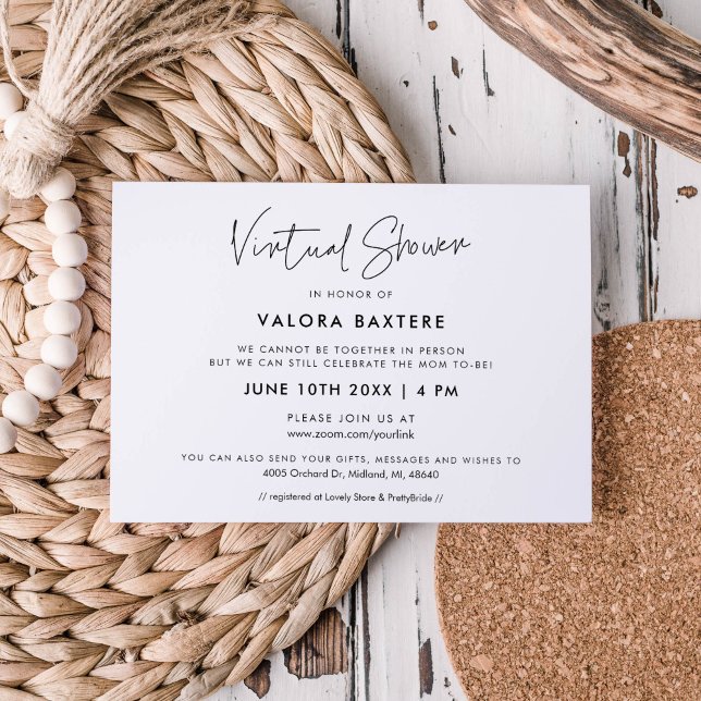 Moderne virtuelle Dusche Einladung (Von Creator hochgeladen)