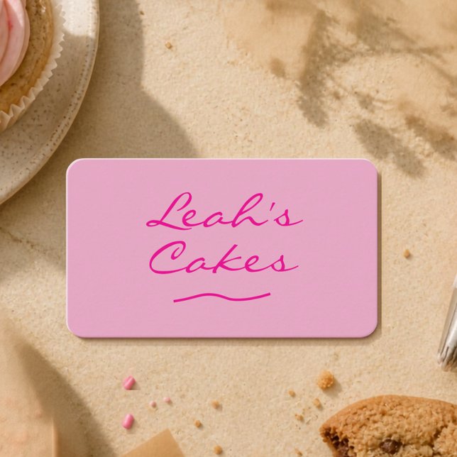 Moderne Visitenkarte der Pink Bakery mit QR-Code (Von Creator hochgeladen)