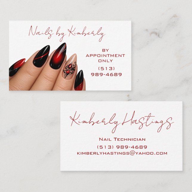 Moderne Visitenkarte für Nageldesigner (Vorne/Hinten)