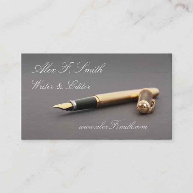 Moderne Visitenkarte für schriftlichen Herausgeber (Vorderseite)