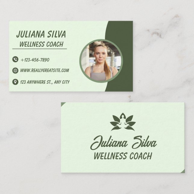 Moderne Visitenkarte für Wellness-Coach (Vorne/Hinten)