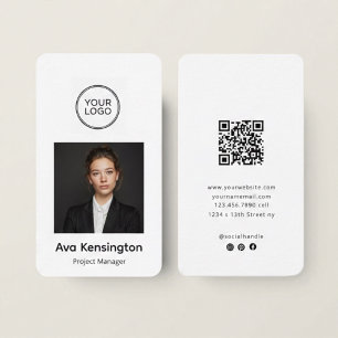 Moderne Visitenkarte mit Foto und Logo individuell