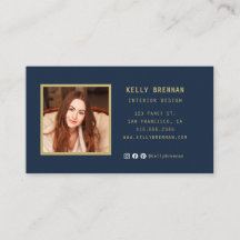 Moderne Visitenkarte mit Foto und Social Media