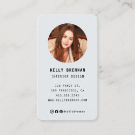 Moderne Visitenkarte mit Foto und Social Media