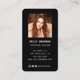 Moderne Visitenkarte mit Foto und Social Media