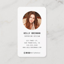 Moderne Visitenkarte mit Foto und Social Media