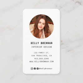 Moderne Visitenkarte mit Foto und Social Media