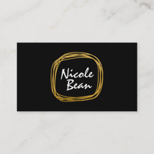 Moderne Visitenkarte mit Goldfolien-Scribble-Kreis