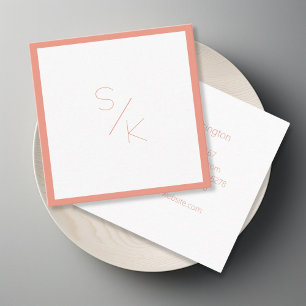 Moderne Visitenkarte Modern Pur Coral White Monogr