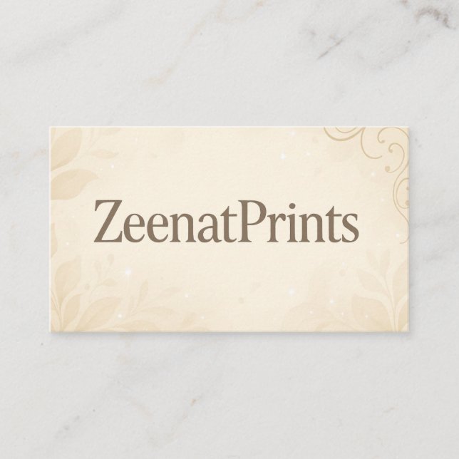 Moderne Visitenkarte von ZeenatPrints (Vorderseite)