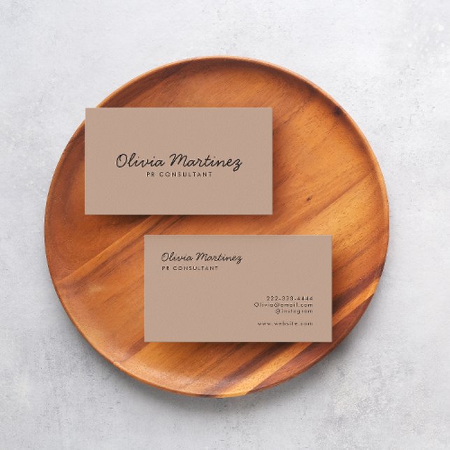 Moderne Visitenkarten | Erhöhen Sie Ihre Marke (Al Visitenkarte (A modern almond business card with elegant script and modern font. )