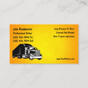 Moderne Visitenkarten für LKW-Fahrer Visitenkarte