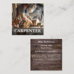 Moderne Visitenkarten im Carpenter-Bold-Stil Quadratische Visitenkarte
