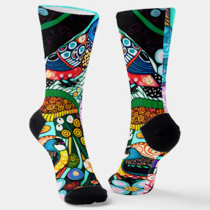 Moderne Vögel mit kühnen Mustern Socken