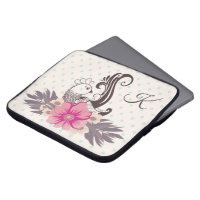 Moderne Vogel und Flora Dotty Mit Monogramm