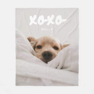 Moderne Vollfoto-Pet-Name XOXO Fleecedecke