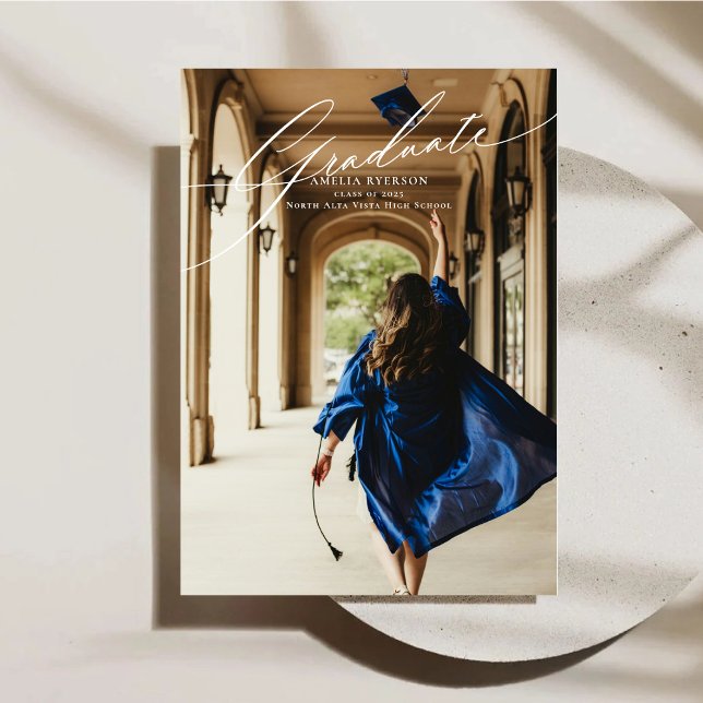 Moderne vollwertige Foto Abschluss Ankündigungskar Einladung (Von Creator hochgeladen)