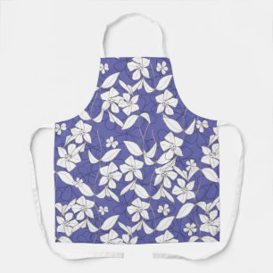 Moderne, von Hand gezeichnet, weiße Blume auf eine Schürze