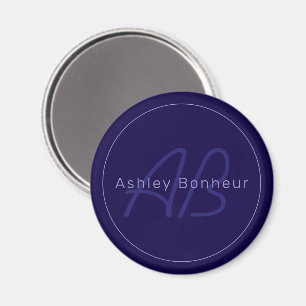 Moderne Vor- und Nachname mit Monogramm Magnet