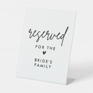 Moderne vorbehaltene Bridal Family Wedding Table Z Sockelschild