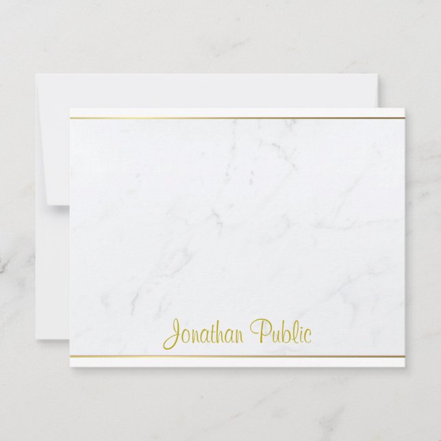 Moderne Vorlage Elegante Gold Hand Script Flat (Vorderseite)