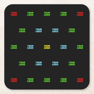 Moderne Vorlage für hochgeladene Logos oder Bildmu Rechteckiger Pappuntersetzer