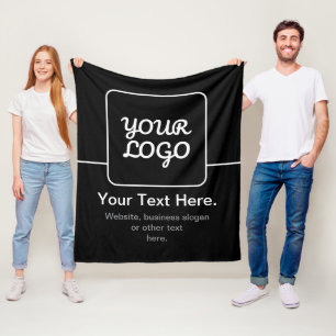 Moderne Vorlage für Ihr Logo Schwarz & Weiß Fleecedecke
