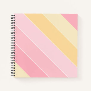Moderne Vorlage Trendiges Rosa Vanille Gelb Weiß Notizbuch