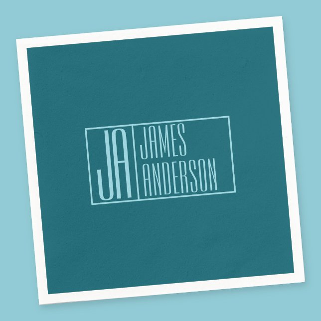 Moderne Vorstellungen und Name | Dunkel Aquamarin  Serviette (Von Creator hochgeladen)