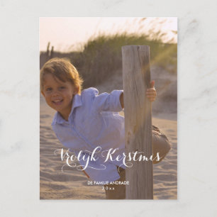 Moderne Vrolijk Kerstmis Foto Design Personaliseer Postkarte