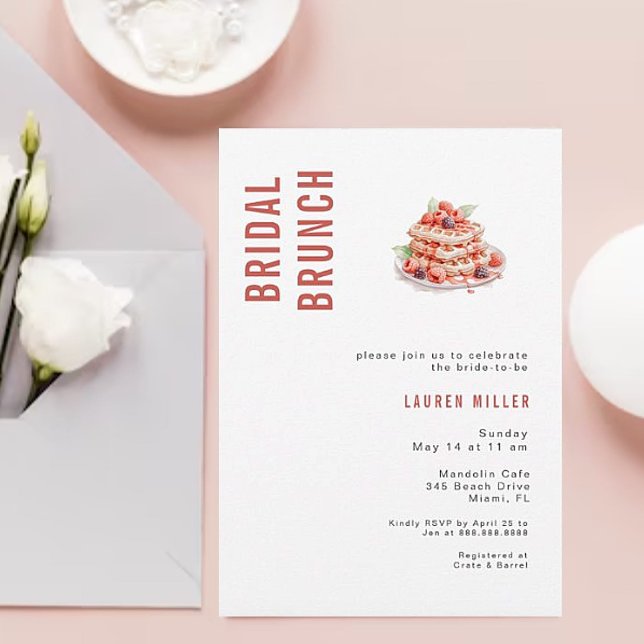 Moderne Waffeln Bridal Brunch-Dusche Einladung (Von Creator hochgeladen)