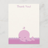 Moderne Wal-Babyparty danken Ihnen flache Karte