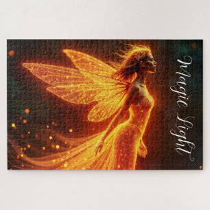 Moderne Waldbrandkreaturen fliegen farbenfrohe Fee Puzzle