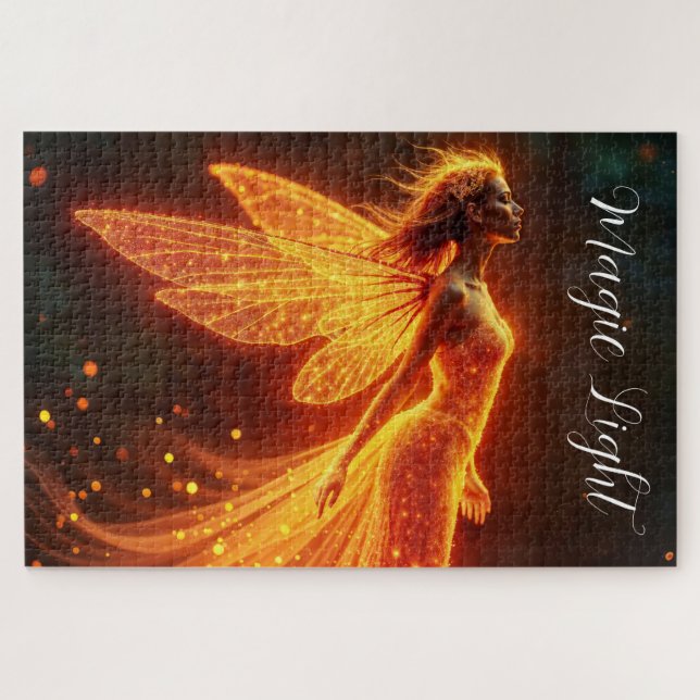 Moderne Waldbrandkreaturen fliegen farbenfrohe Fee Puzzle (Horizontal)