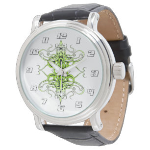 Moderne Waldgrüne keltisch inspirierte Stammes-Tät Armbanduhr