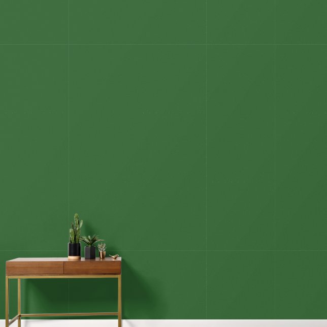 Moderne waldgrüne Schlichte Solid Color Tapete (Korridor)