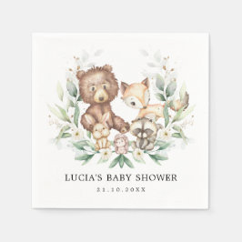 Moderne Waldtiere Paare Kinderdusche Serviette
