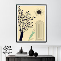 Moderne Wall Art, grüner Schirm