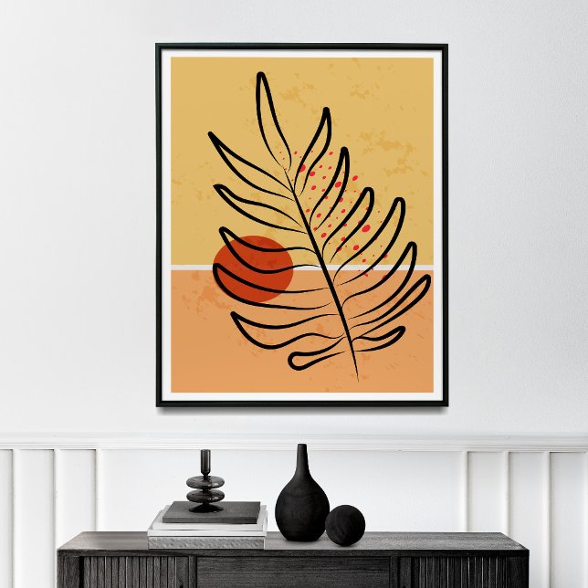 Moderne Wall Art, Sunset Leaf Print, Poster (Von Creator hochgeladen)