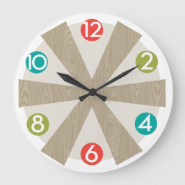 Moderne Wall-Uhr - Farbpunkte des Mitteljahrhunder Große Wanduhr