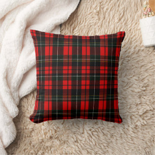 Moderne Wallace-Rot-Schottisch-Tartan-Karo-Muster Kissen