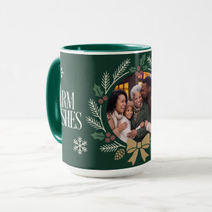 Moderne warme Wünsche Foto-Feiertag Tasse