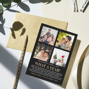 Moderne, was ein Jahr in Review 4 FotoCollage Feiertagskarte