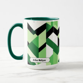 Moderne Wasabi-Grün-Block-Chevron-Design Tasse