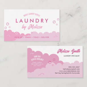 Moderne Wäscherei-Service Blush Pink Visitenkarte