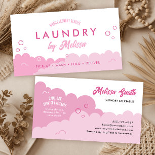 Moderne Wäscherei-Service Blush Pink Visitenkarte