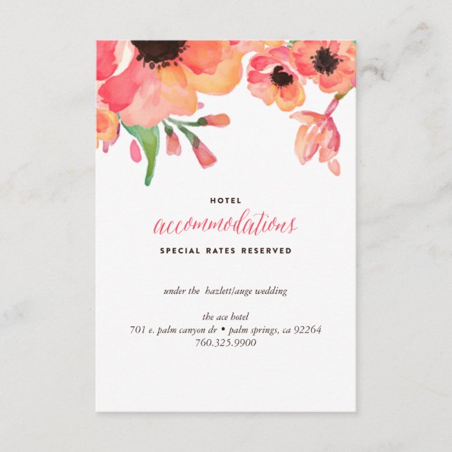 MODERNE WASSERCOLOR FLORAL Hochzeitskasse Karte (Vorderseite)