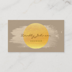 Moderne Wasserfarbe Abstrakt Elegant Braun Gelb Visitenkarte